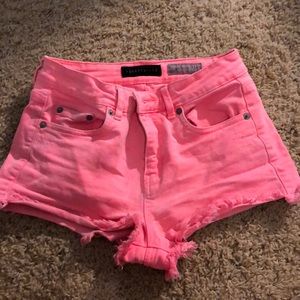 NEON PINK JEAN SHORTS